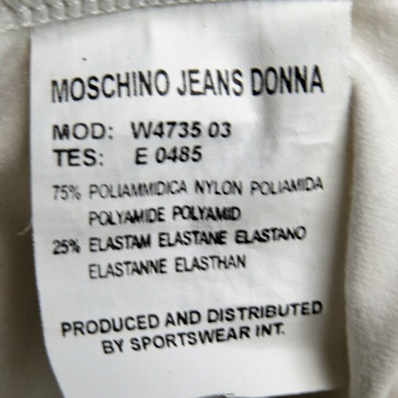 Moschino Jeans Donna Womens Top Sweater Blouse 10 White Lights Sequin Fashion - Picture 5 of 11